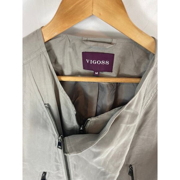 Vigoss Asymmetrical Zip Bomber Jacket Size Medium - Picture 7 of 7
